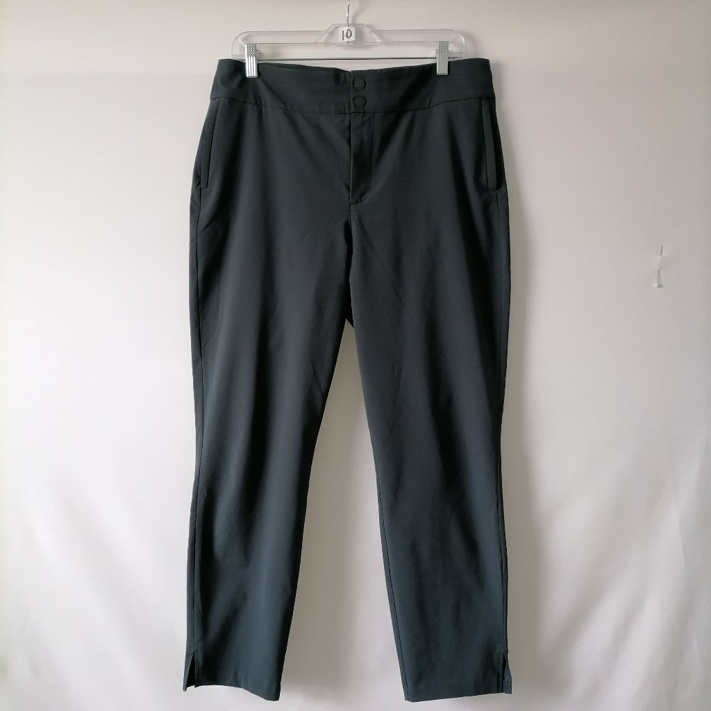 Eddie Bauer Womens Gray High Rise Flat Front Straight Leg Ankle Pant Size 12